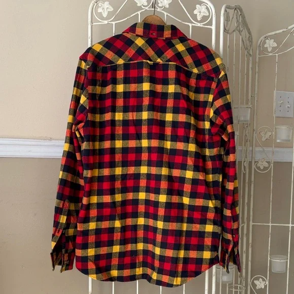 Fjallraven Red, Yellow & Black Plaid Button-Down Shirt - Picture 2 of 9